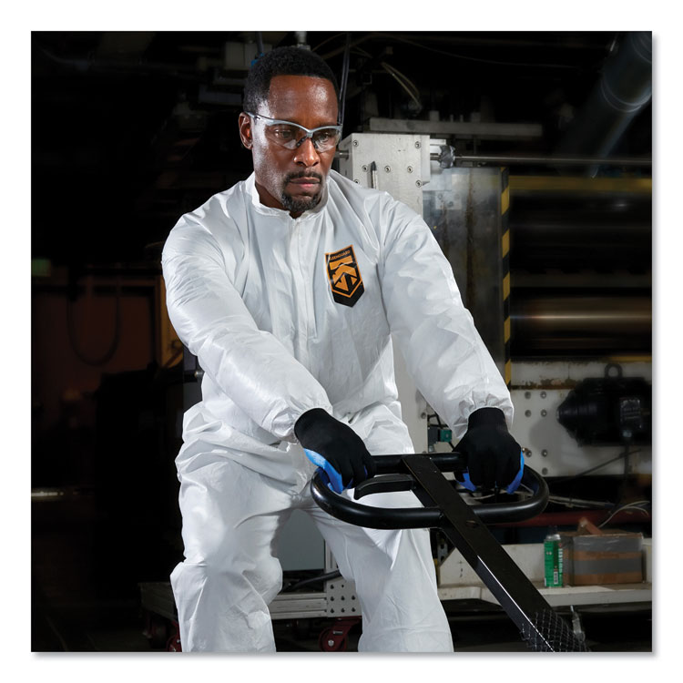 KleenGuard A40 Elastic-Cuff and Ankles Coveralls, 4X-Large, White, 25/Carton (KCC44317)
