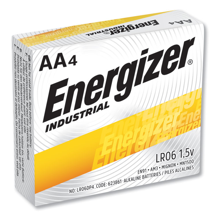 Energizer Industrial Alkaline AA Batteries, 1.5 V, 24/Box (EVEEN91)