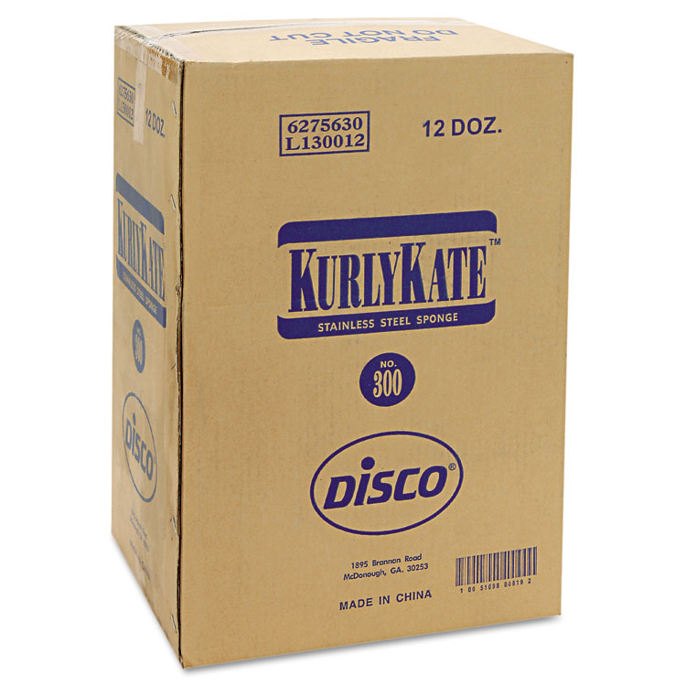 Kurly Kate Stainless Steel Scrubbers, Medium, 3.5 x 3.5, Steel Gray, 12/Pack, 12 Packs/Carton (PUX300)
