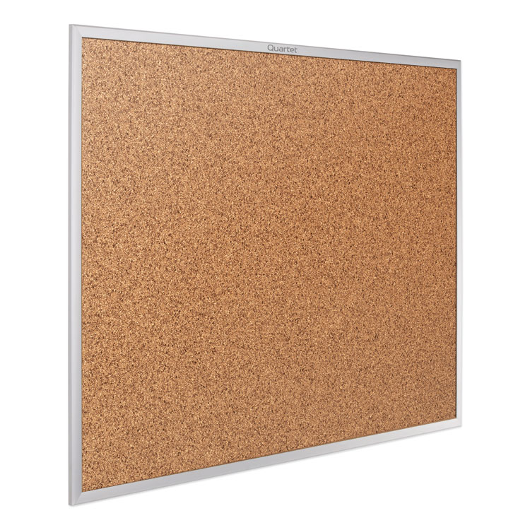 Quartet Classic Series Cork Bulletin Board, 36 x 24, Tan Surface, Silver Anodized Aluminum Frame (QRT2303)