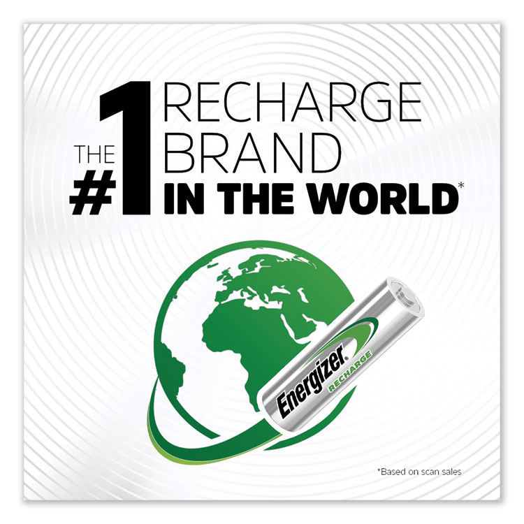 Energizer NiMH Rechargeable AA Batteries, 1.2 V, 8/Pack (EVENH15BP8)