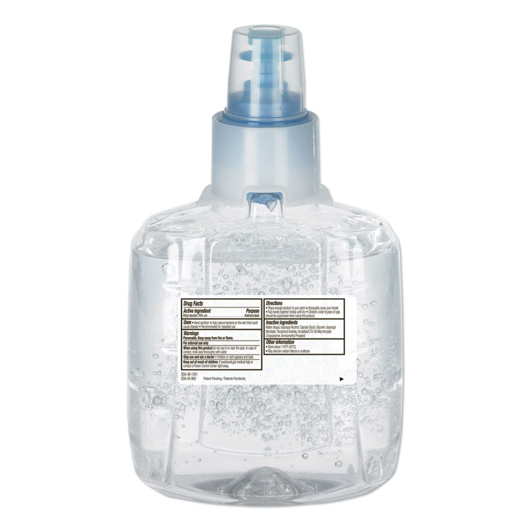 PURELL Advanced Hand Sanitizer Green Certified Gel Refill, For LTX-12 Dispensers, 1,200 mL, Fragrance-Free (GOJ190302EA)
