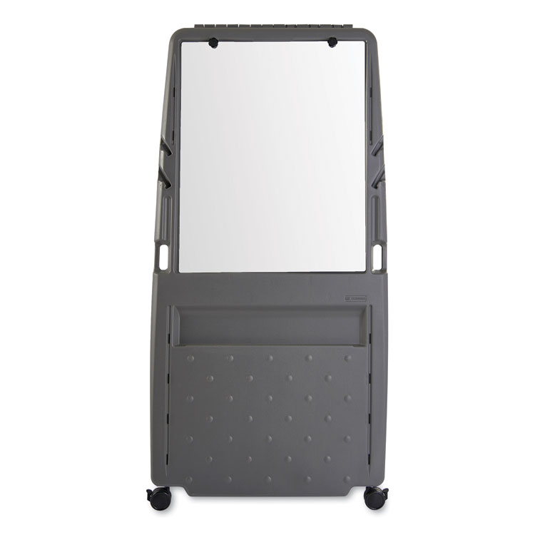 Iceberg Ingenuity Presentation Flipchart Easel with Dry Erase Surface, 33 x 28, 73" Tall Easel, Charcoal Polyethylene Frame (ICE30237)