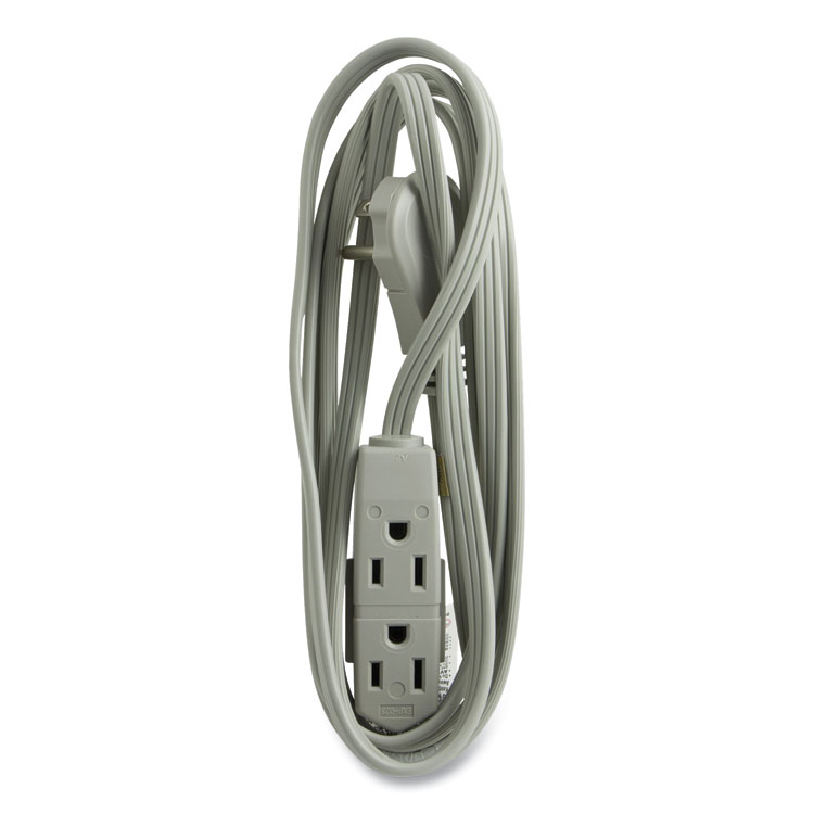 GE Power Strip, 3 Outlets, 8 ft Cord, Gray (GEL5055243027)
