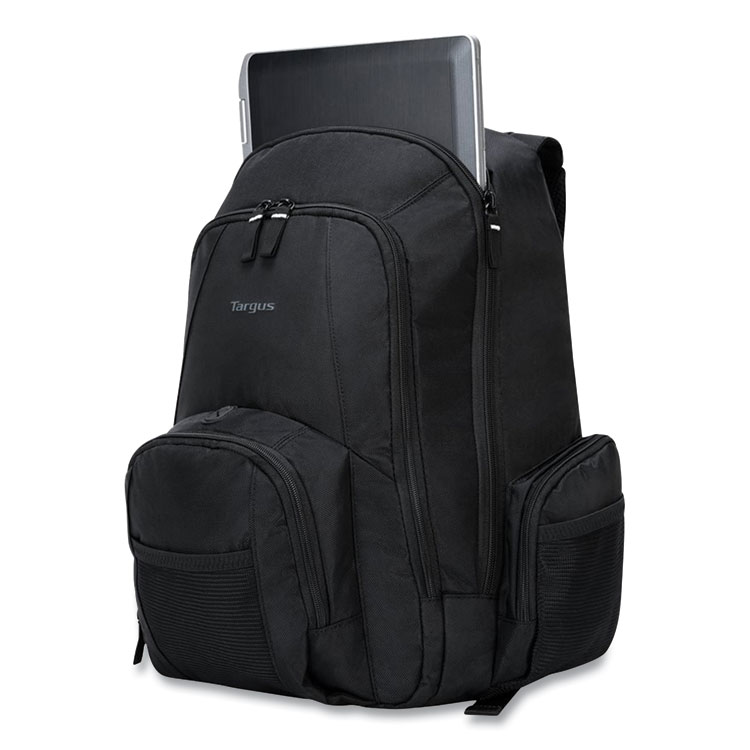 Targus Groove Laptop Backpack, Fits Devices Up to 15.4", Nylon/PVC, 15 x 7 x 18, Black (TRGCVR600)