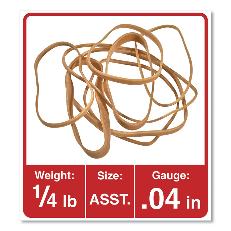 Universal Rubber Bands, Size 54 (Assorted), Assorted Gauges, Beige, 4 oz Box (UNV00454)