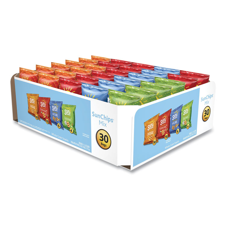 SunChips Variety Mix, Assorted Flavors, 1.5 oz Bags, 30 Bags/Carton (GRR29500009)