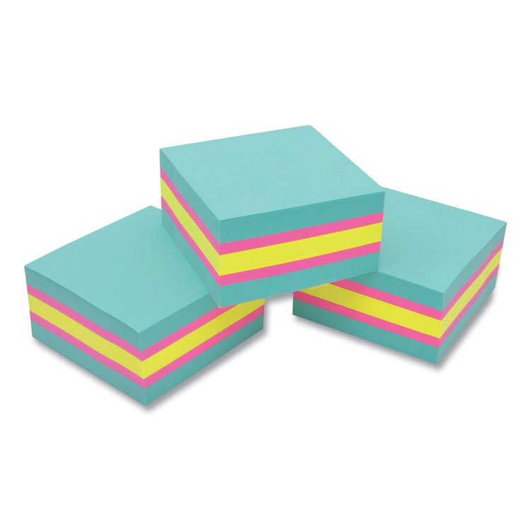 Post-it Notes Self-Stick Notes Cube, 3" x 3", Bright Color Collection Colors, 360 Sheets/Pad, 3 Cubes/Pack (MMM2027SSAFG3PK)