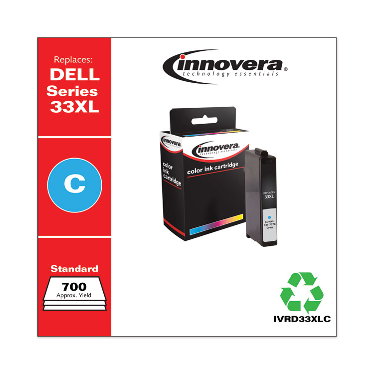 Innovera Remanufactured Cyan Ink, Replacement for 33XL (8DNKH331-7378), 700 Page-Yield (IVRD33XLC)