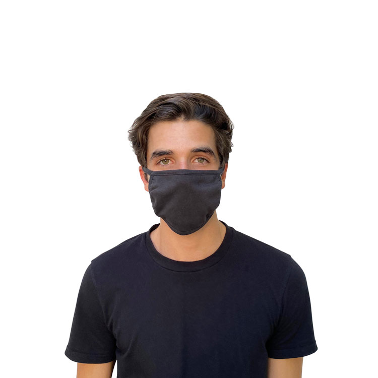 GN1 Cotton Face Mask with Antimicrobial Finish, Black, 10/Pack (GN124446905)