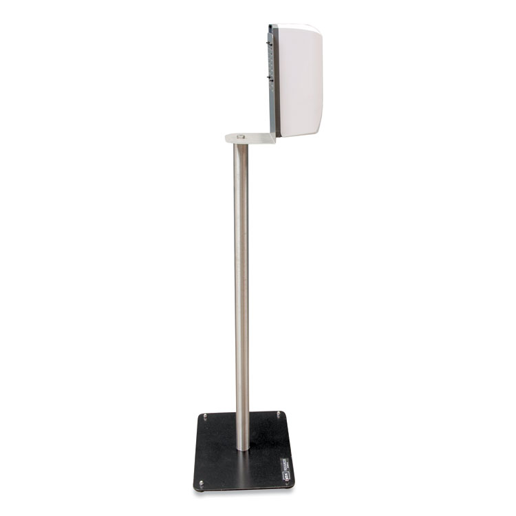 BK Resources Hand Sanitizer Stand with Hands Free Dispenser, 1,000 mL, 12 x 16 x 51, Silver/White/Black (BKEBKSSPC10D)