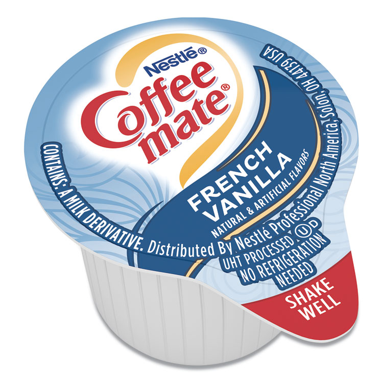 Coffee mate Liquid Coffee Creamer, French Vanilla, 0.38 oz Mini Cups, 180/Carton (NES35070)
