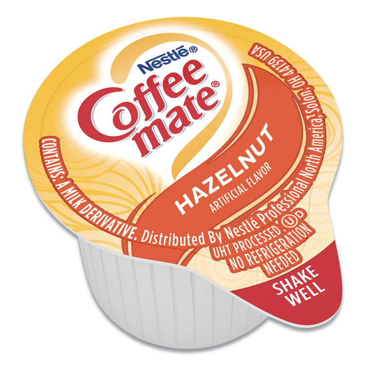 Coffee mate Liquid Coffee Creamer, Hazelnut, 0.38 oz Mini Cups, 50/Box (NES35180BX)