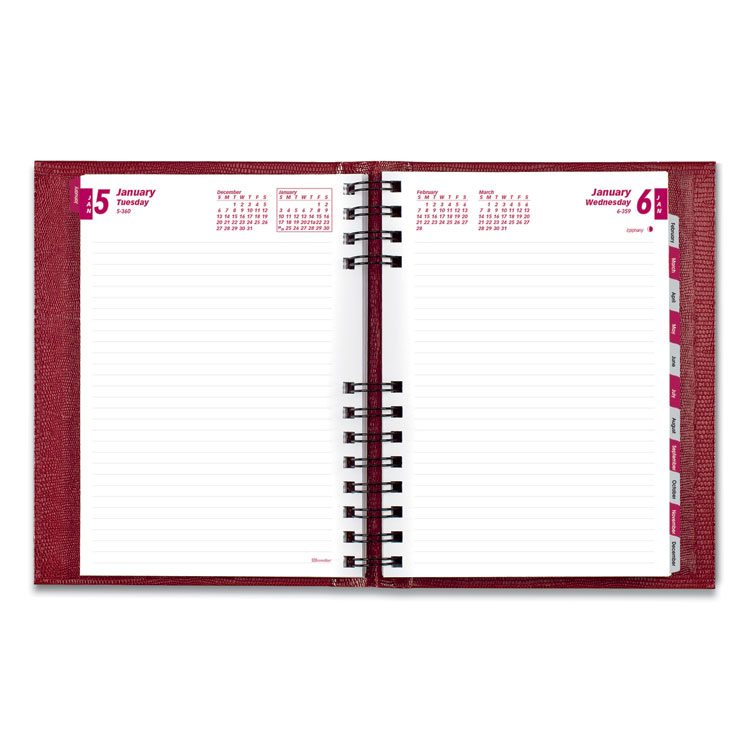Brownline CoilPro Ruled Daily Planner, 8.25 x 5.75, Red Cover, 12-Month (Jan to Dec): 2026 (REDCB389CRED)