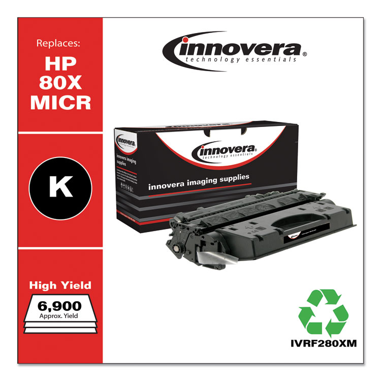 Innovera Remanufactured Black High-Yield MICR Toner, Replacement for 80XM (CF280XM), 6,900 Page-Yield (IVRF280XM)
