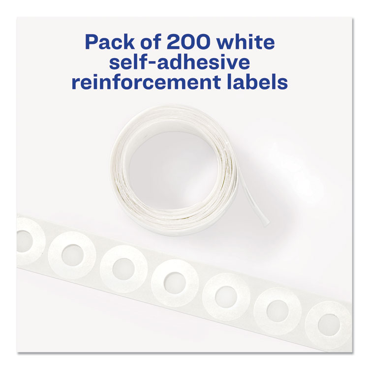 Avery Dispenser Pack Hole Reinforcements, 0.25" Dia, White, 200/Pack, (5729) (AVE05729)