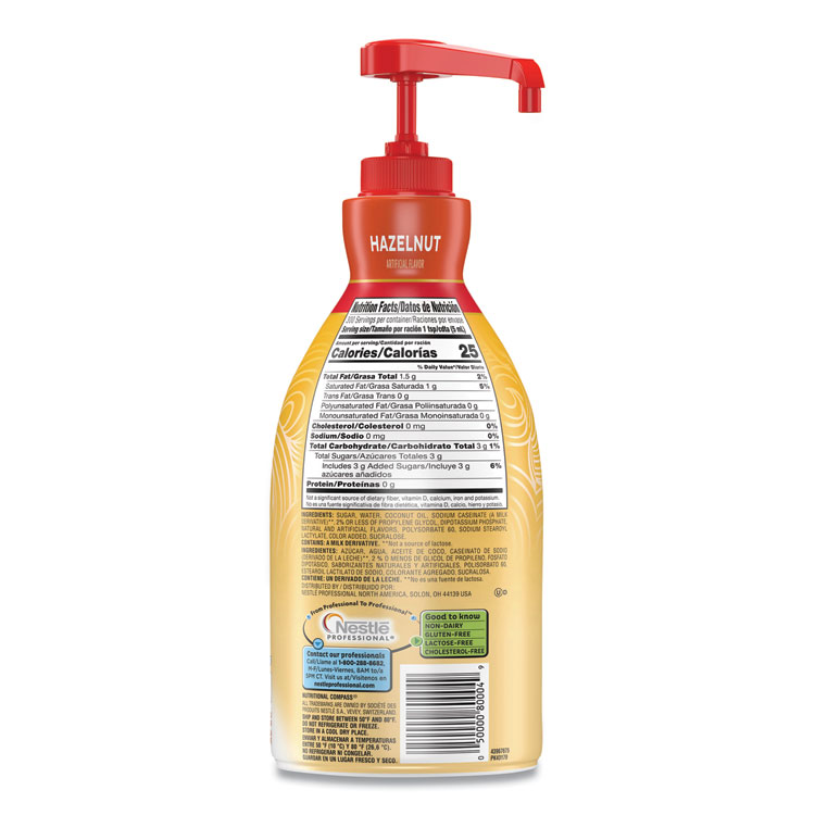 Coffee mate Liquid Coffee Creamer, Hazelnut, 1.5 Liter Pump Bottle, 2/Carton (NES31831CT)