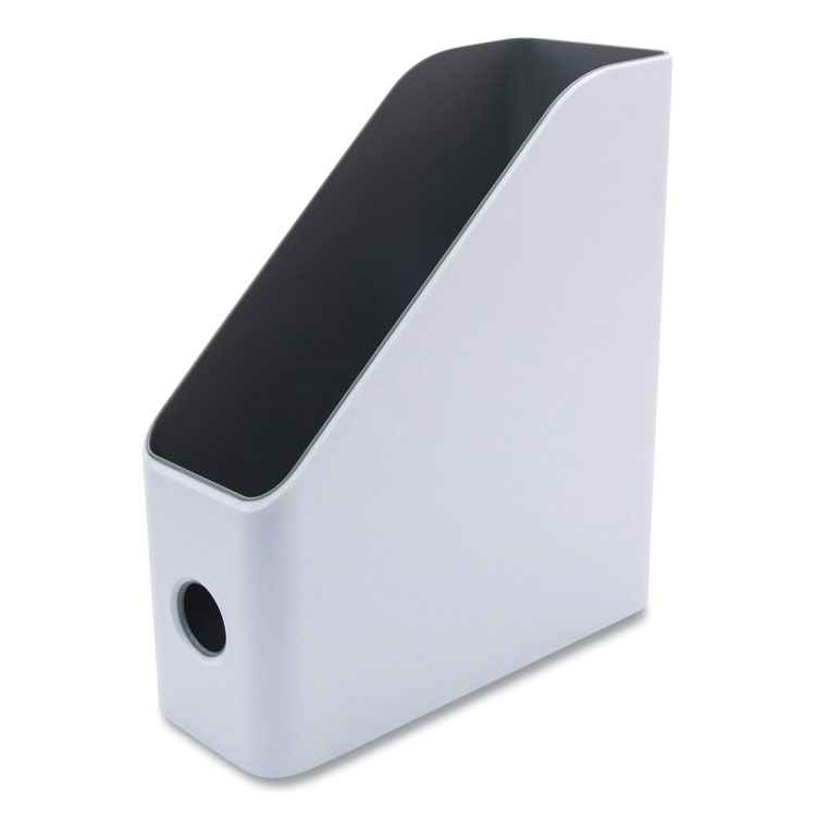Advantus Fusion Magazine File, 4.25 x 9.5 x 12, White/Gray (AVT37521)
