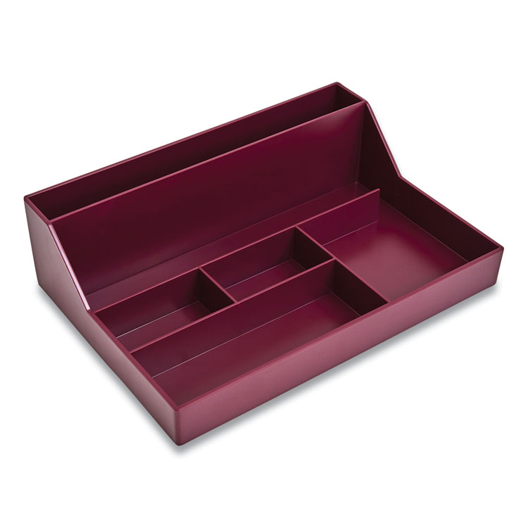 TRU RED Plastic Desktop Organizer, 6 Compartments, 6.81 x 9.84 x 2.75, Purple (TUD24380425)