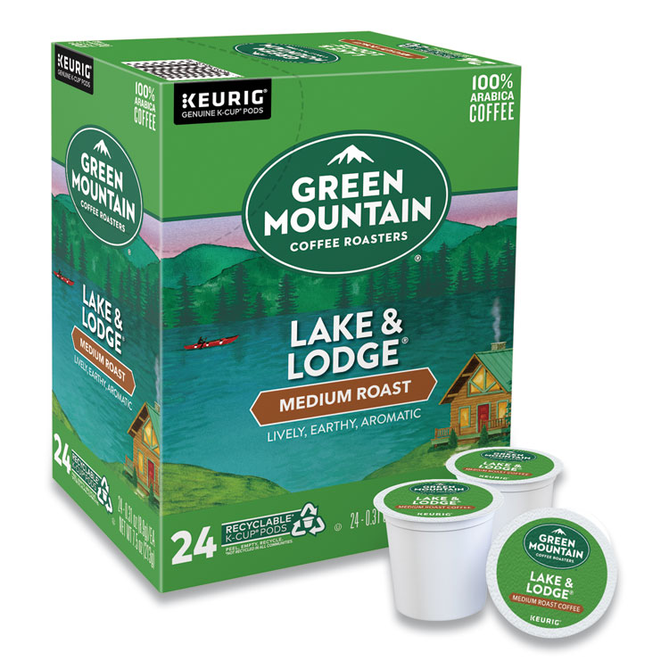 KEURIG DR PEPPER Lake and Lodge Coffee K-Cups, Medium Roast, 24/Box (GMT6523)