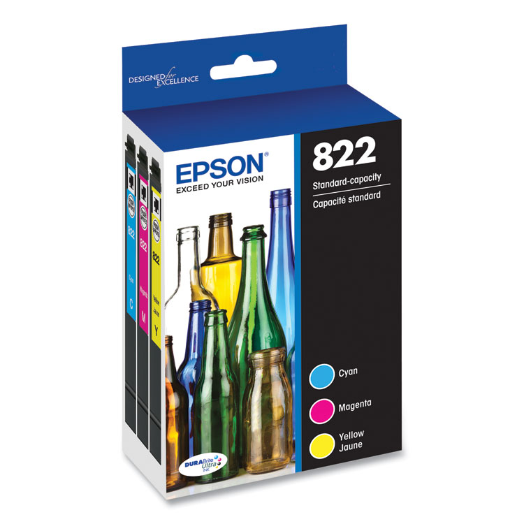 EPST822520S - Epson T822520-S (T822) DURABrite Ultra Ink, 240 Page-Yield, Cyan/Magenta/Yellow (EPST822520S) - Image 2