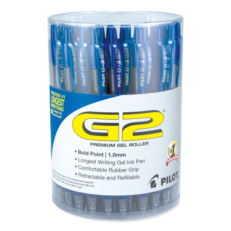Pilot G2 Premium Gel Pen Convenience Pack, Retractable, Bold 1 mm, Blue Ink, Smoke/Blue Barrel, 36/Pack (PIL84099)