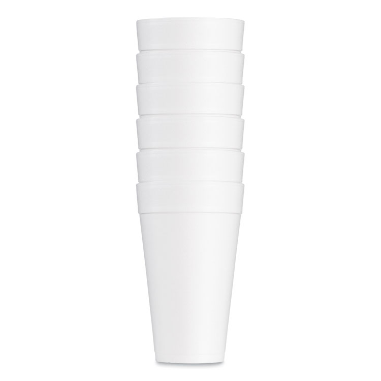 Dart Foam Drink Cups, 32 oz, White, 25/Bag, 20 Bags/Carton (DCC32TJ32)