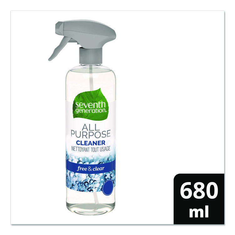 Seventh Generation Natural All-Purpose Cleaner, Free and Clear/Unscented, 23 oz Trigger Spray Bottle, 8/Carton (SEV44713CT)