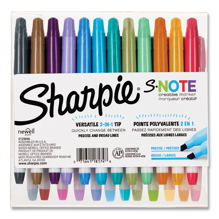 Sharpie S-Note Creative Markers, Assorted Ink Colors, Chisel Tip, Assorted Barrel Colors, 24/Pack (SAN2117330)