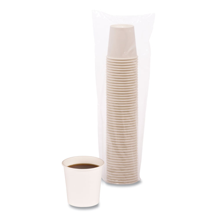 Boardwalk Paper Hot Cups, 4 oz, White, 50/Sleeve, 20 Sleeves/Carton (BWKWHT4HCUP)