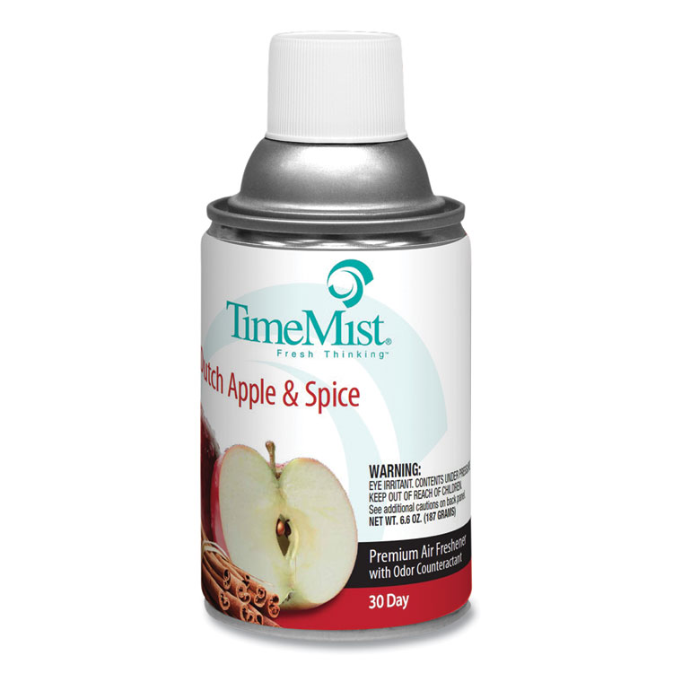 TimeMist Premium Metered Air Freshener Refill, Dutch Apple and Spice, 6.6 oz Aerosol Spray, 12/Carton (TMS1042818)