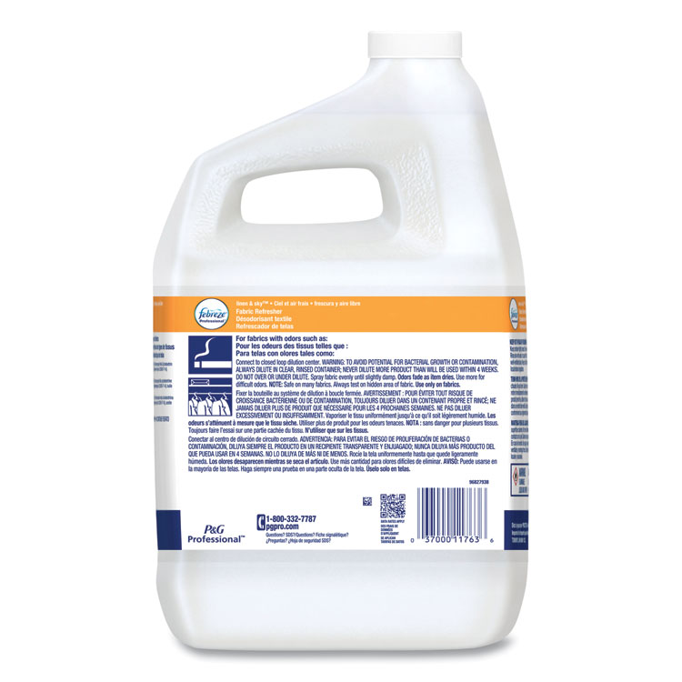 Febreze Professional Deep Penetrating Fabric Refresher, Linen and Sky, 1 gal Closed-Loop Plastic Jug, 2/Carton (PPL11763)