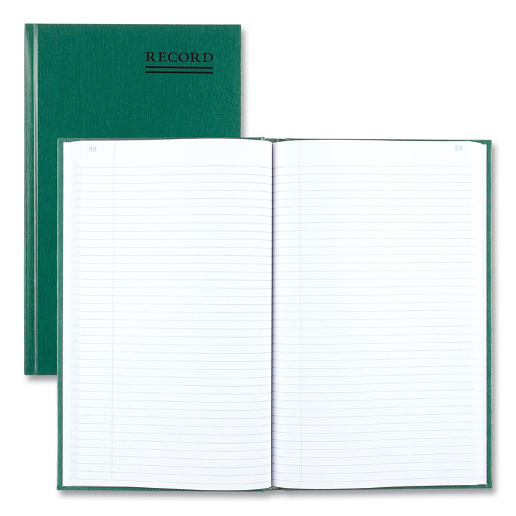 National Emerald Series Account Book, Green Cover, 12.25 x 7.25 Sheets, 300 Sheets/Book (RED56131)