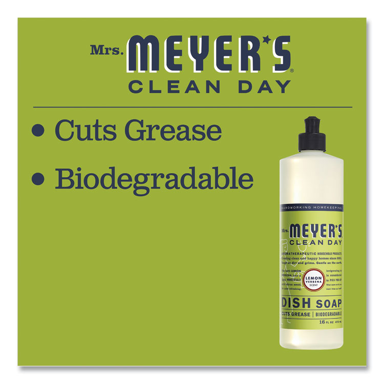 Mrs. Meyer's Dish Soap, Lemon Verbena Scent, 16 oz Bottle (SJN347635EA)