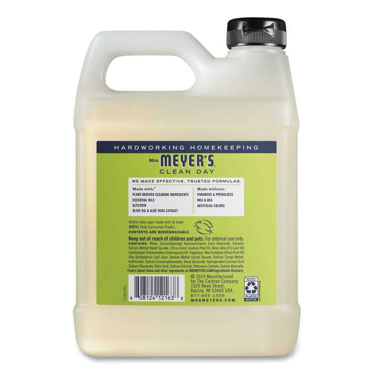 Mrs. Meyer's Clean Day Liquid Hand Soap Refill, Lemon Verbena Scent, 33 oz (SJN651327EA)