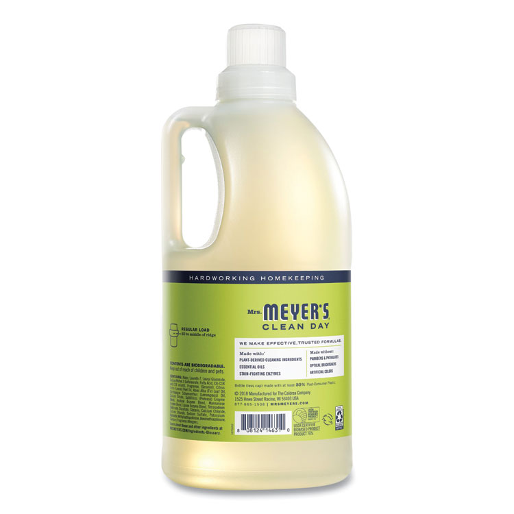 Mrs. Meyer's Liquid Laundry Detergent, Lemon Verbena Scent, 64 oz Bottle, 6/Carton (SJN370736)
