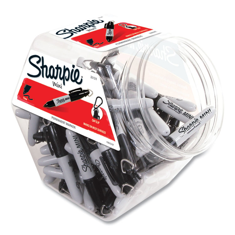 Sharpie Mini Permanent Marker, Fine Bullet Tip, Black, 72/Pack (SAN35124)