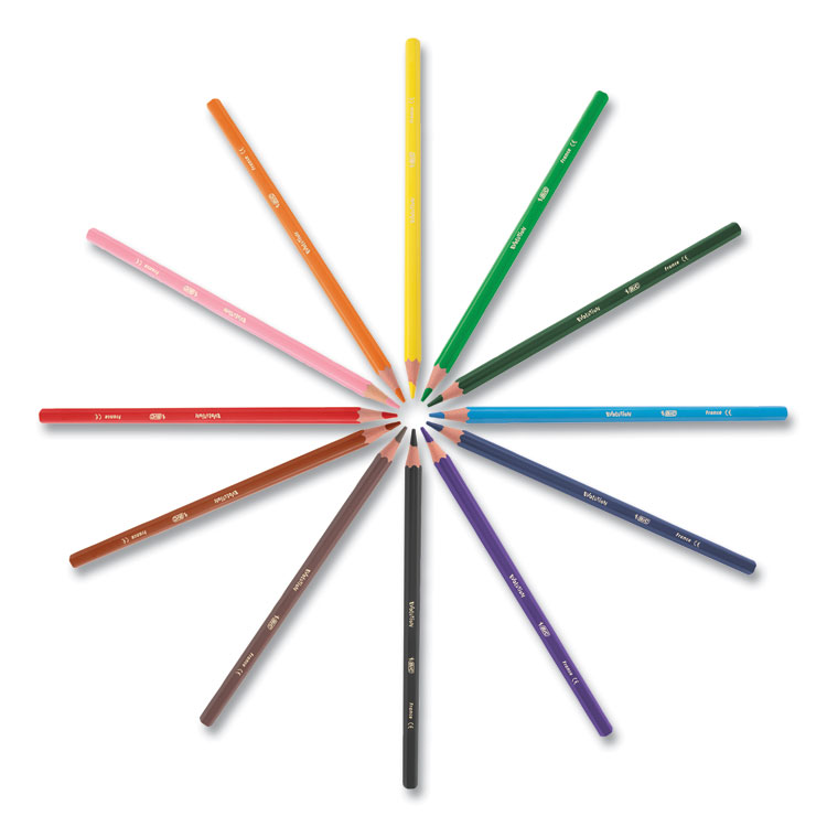 BIC Kids Coloring Combo Pack in Durable Case, 12 Each: Colored Pencils, Crayons, Markers (BICBKXP36AST)