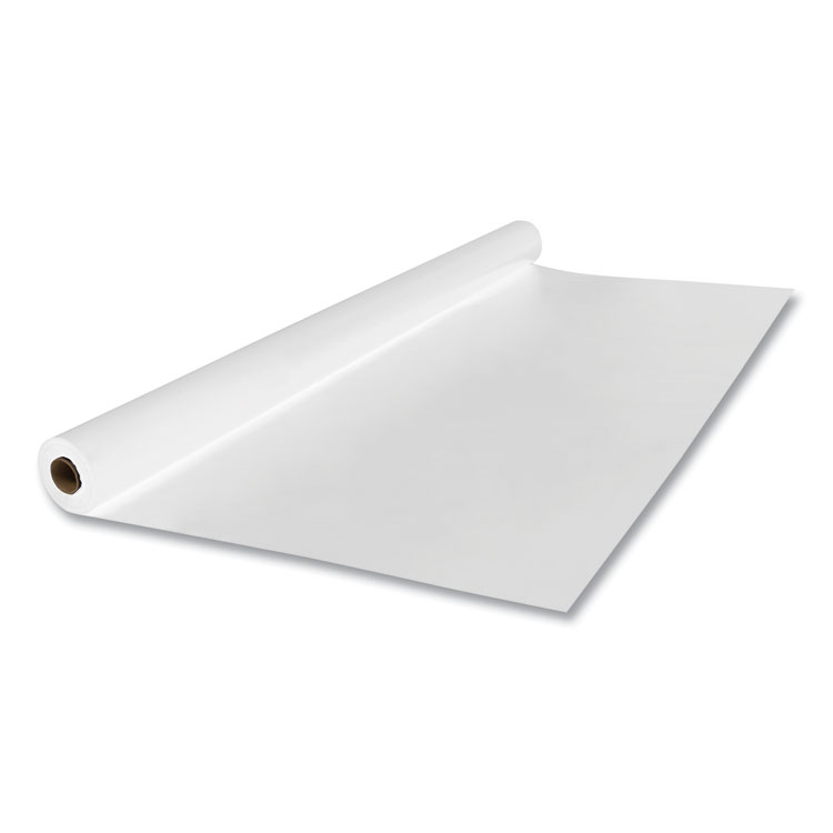Tablemate Linen-Soft Non-Woven Polyester Banquet Roll, Cut-To-Fit, 40" x 50 ft, White (TBLLS4050WH)
