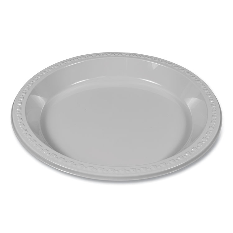Tablemate Plastic Dinnerware, Plates, 10.25" dia, White, 125/Pack (TBLTM10644WH)