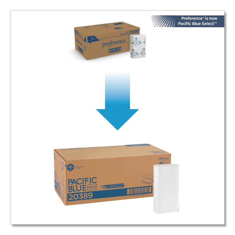 Georgia Pacific Professional Pacific Blue Select Folded Paper Towels, 1-Ply, 9.2 x 9.4, White, 250/Pack, 16 Packs/Carton (GPC20389)