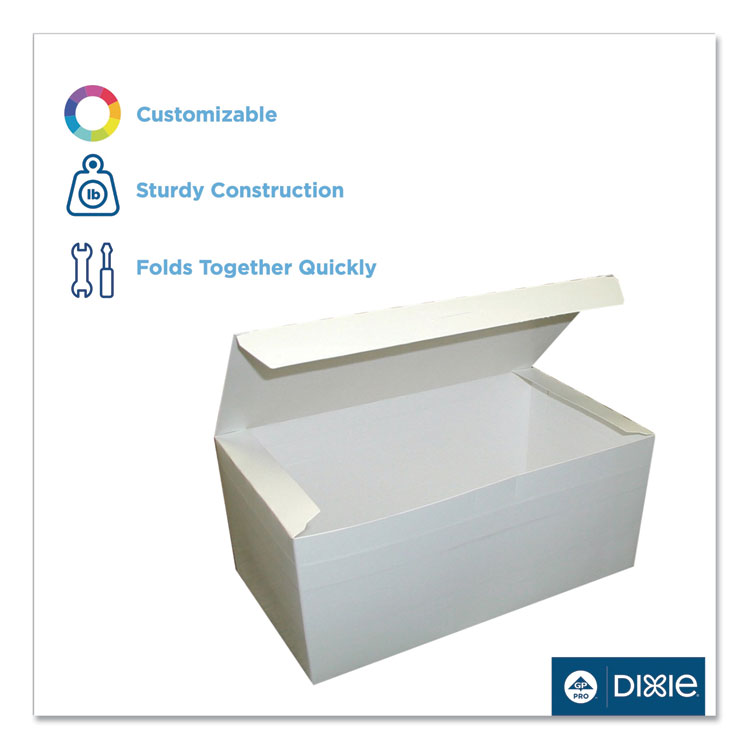 Dixie Tuck-Top One-Piece Paperboard Take-Out Box, 9 x 5 x 3, White, Paper, 250/Carton (DXE330PLN)