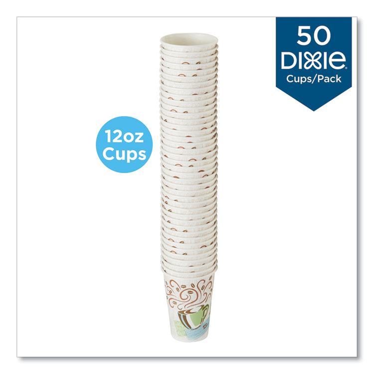Dixie PerfecTouch Paper Hot Cups, 12 oz, Coffee Haze Design, 50/Pack (DXE5342CDPK)