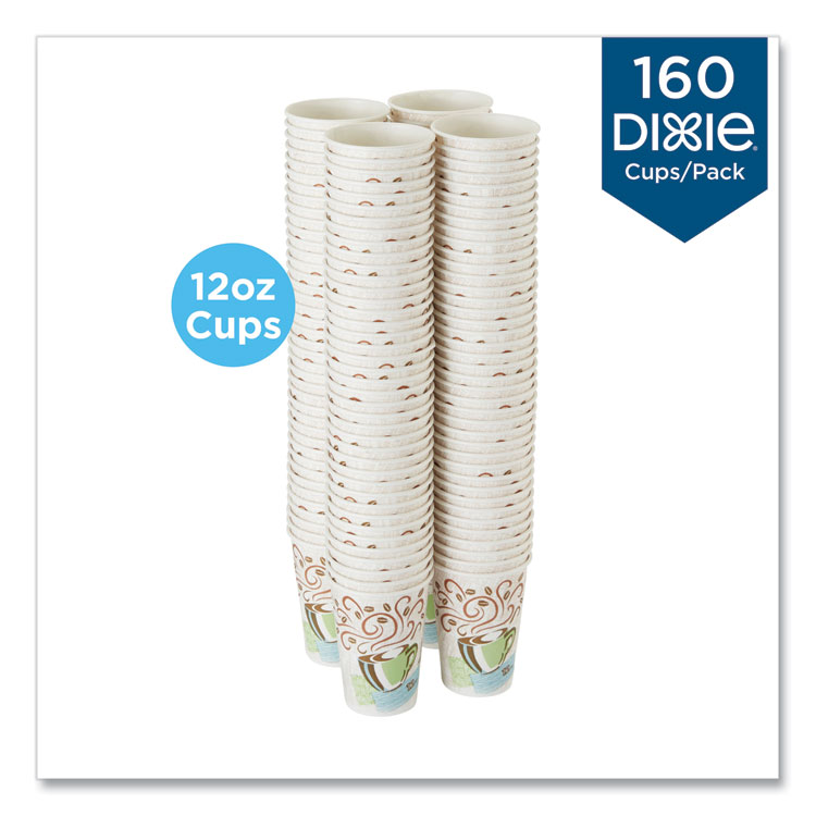 Dixie PerfecTouch Paper Hot Cups, 12 oz, Coffee Haze Design, 160/Pack (DXE5342CDSBPPK)