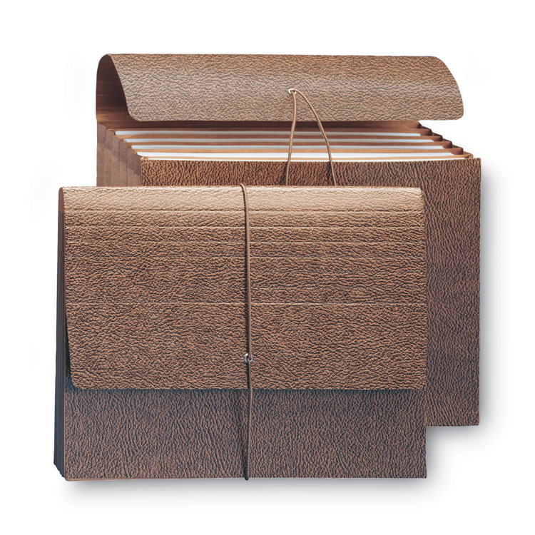 Smead Classic Expanding Partition Wallet w/Tear Resistant Gusset/Elastic Cord, 5.25" Exp, 6 Section, Letter Size, Redrope, 10/Box (SMD72473)