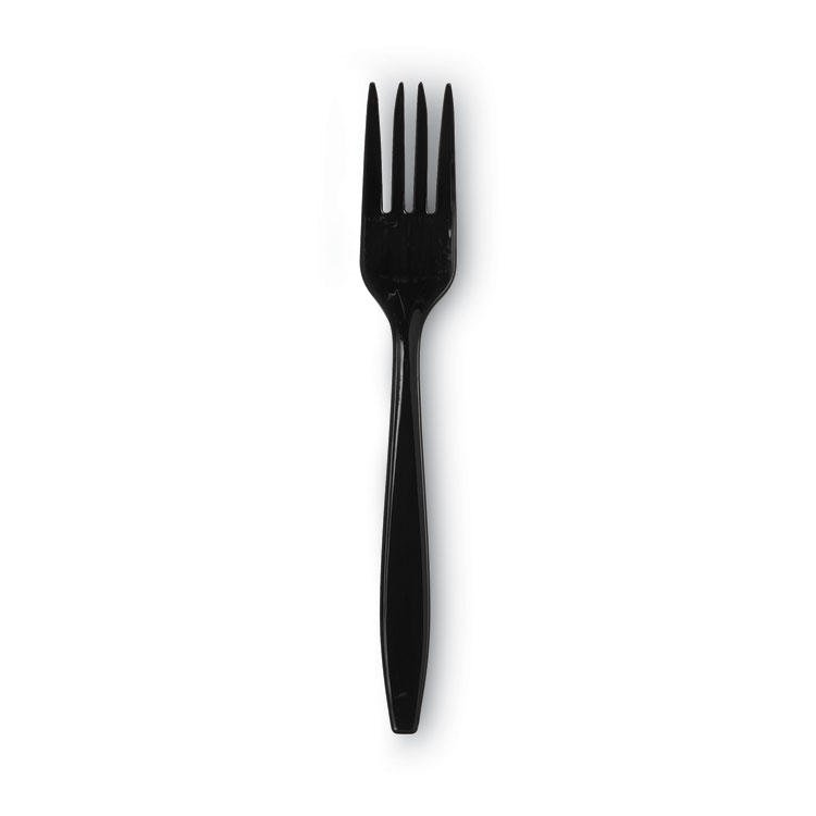 Dixie Individually Wrapped Heavyweight Forks, Polypropylene, Black, 1,000/Carton (DXEPFH53C)