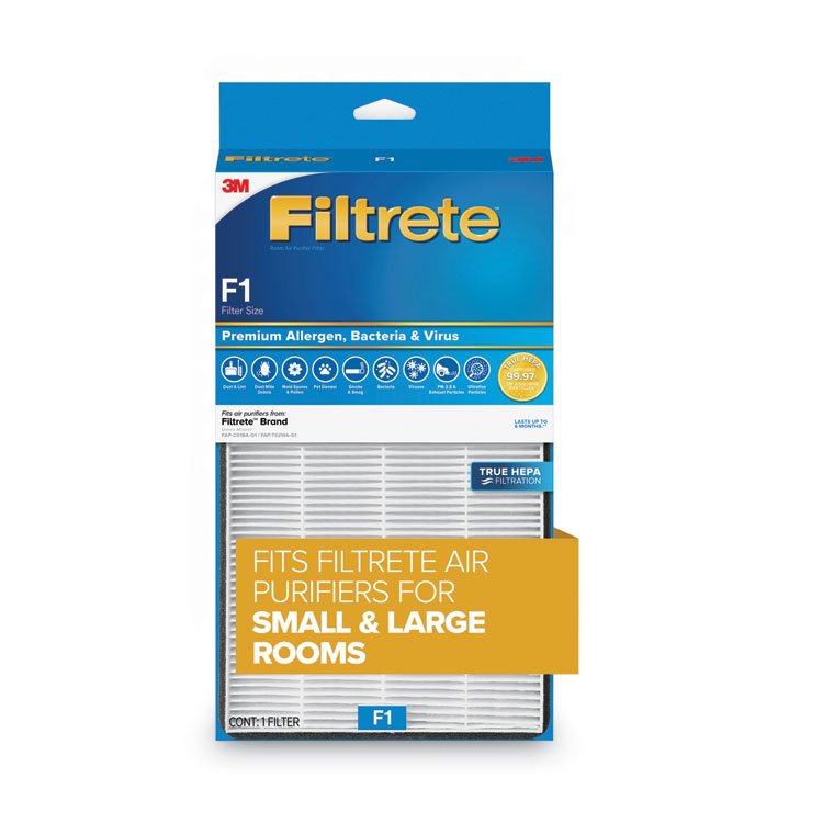 Filtrete Premium True HEPA Room Air Purifier Filter, 7.3 x 13.86, 4/Carton (MMMFAPFF1N4)