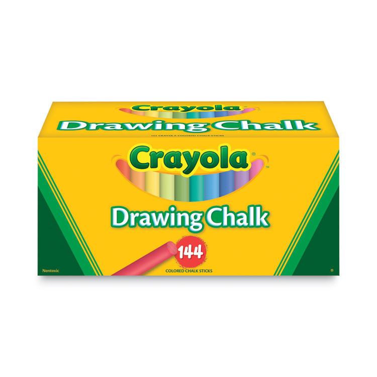 Crayola Colored Drawing Chalk, 3.19" x 0.38" Diameter, Six Each of 24 Assorted Colors, 144 Sticks/Set (CYO510400)