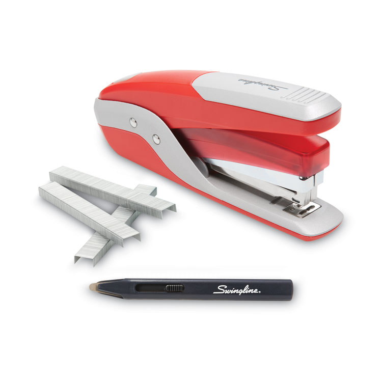 Swingline Quick Touch Stapler Value Pack, 28-Sheet Capacity, Red/Silver (SWI64589)