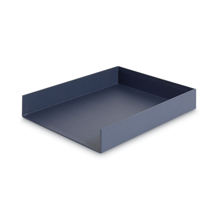 U Brands Four-Piece Desk Organization Kit, Magazine Holder/Paper Tray/Pencil Cup/Storage Bin, Chipboard, Navy (UBR3631U0002)